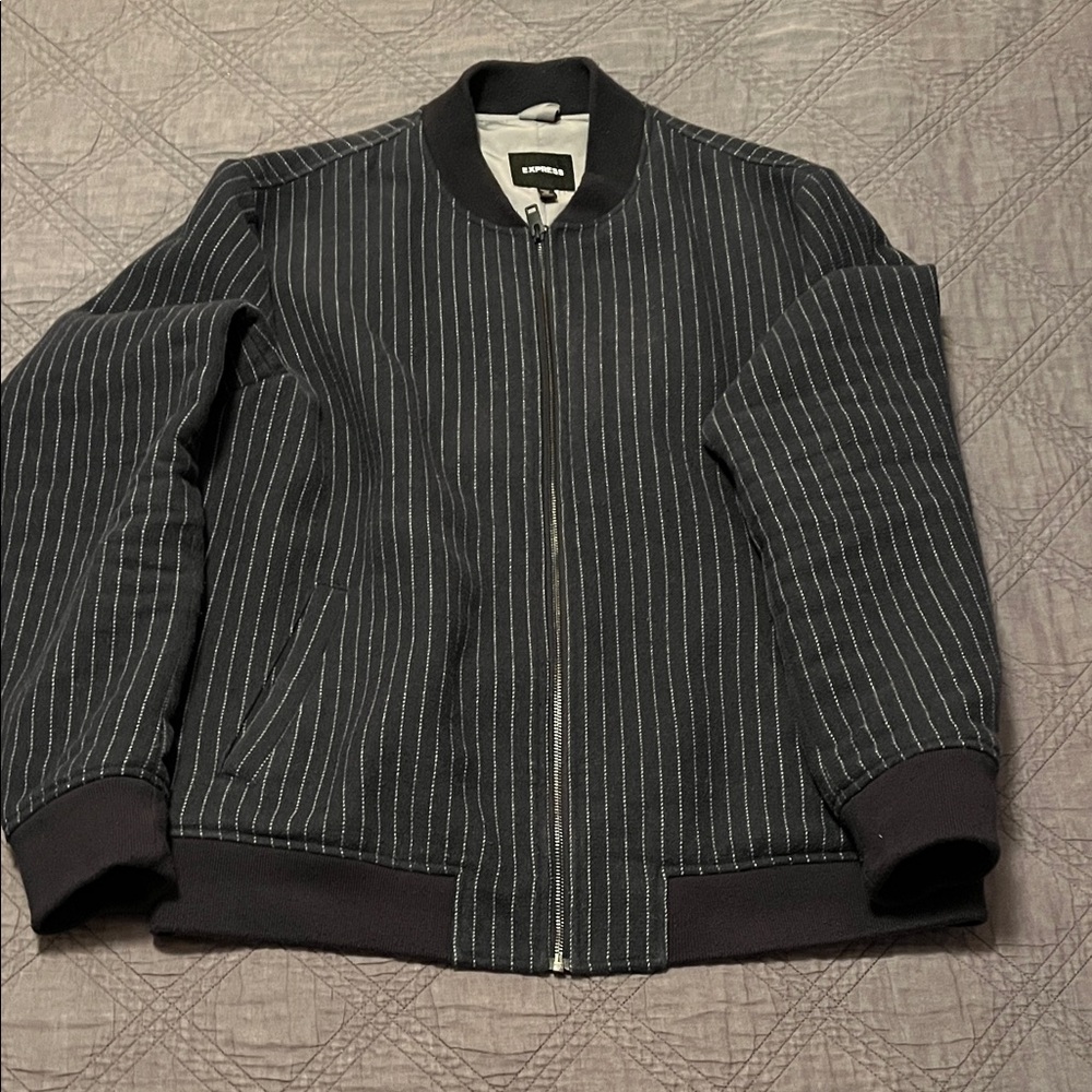 Express Pinstripe Bomber Jacket